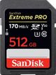 SanDisk Extreme PRO  R170/W90 SDXC    512GB, UHS-I U3, Class 10 (SDSDXXY-512G-GN4IN)