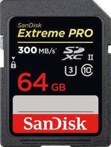 SanDisk Extreme PRO R300/W260 SDXC 64GB, UHS-II U3, Class 10 (SDSDXDK-064G-GN4IN)